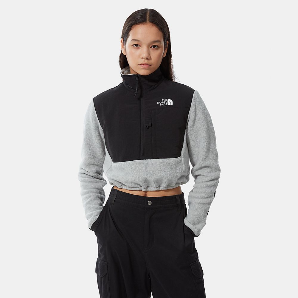 The North Face Fleece Womens Australia - The North Face Cropped Denali Light Grey (JXR-384275)